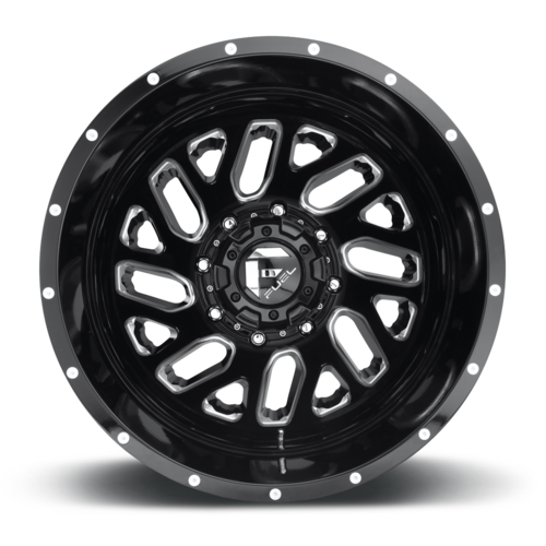 Fuel 1PC Triton D581 Wheel - 20x8.25 Inch, Gloss Black Milled Finish, 8x200 Bolt Pattern, -201 Offset, Center Bore 142mm