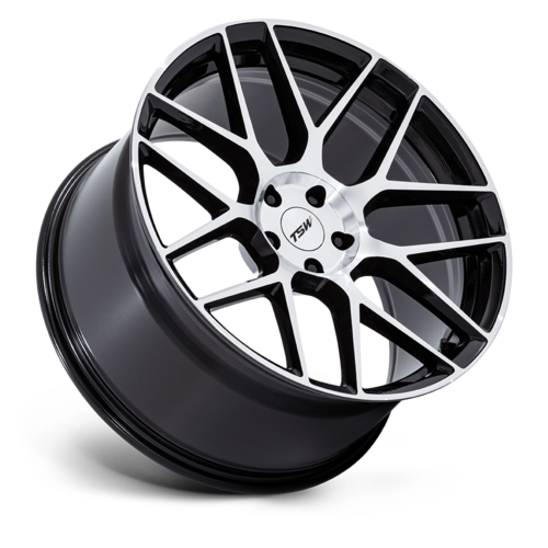 TSW LASARTHE 18x8.5 Inch Gloss Black Machined Wheel with 5x112 Bolt Pattern and +42 Offset