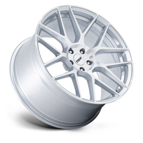 TSW LASARTHE 22x9 Inch Wheel - 5x120 Bolt Pattern, +27 Offset, Gloss Silver Machined Finish