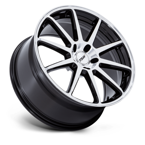 TSW TW004 Canard 19x8.5 Gloss Black with Machined Face Wheel - 5x100 Bolt Pattern, +38 Offset, 72.56 Center Bore