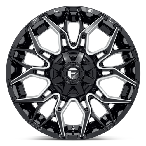 Fuel 1PC D769 Twitch 22x10 Black Glossy Milled Wheel with 8x180 Bolt Pattern and -18mm Offset