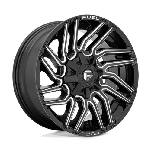 Fuel 1PC D773 Typhoon 22x12 Inch Black Gloss Milled Wheel with -44mm Offset