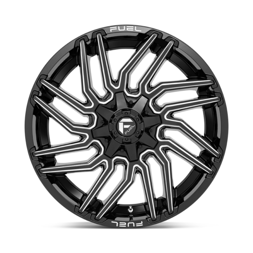 Fuel 1PC D773 Typhoon 22x10 Black Gloss Milled Wheel with -18mm Offset and 8x180 Bolt Pattern
