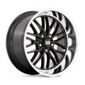 US Mag 1PC U138 Santa Cruz 20x8.5 Inch Gloss Black Wheel with Diamond Cut Lip and 5x127 Bolt Pattern
