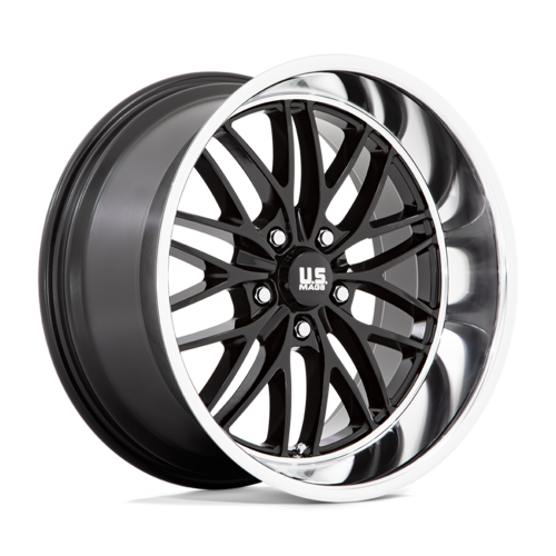 US Mag 1PC U138 Santa Cruz 20x8.5 Inch Gloss Black Wheel with Diamond Cut Lip and 5x127 Bolt Pattern