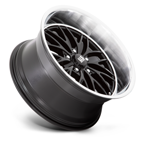 US Mag 1PC U138 Santa Cruz 20x8.5 Inch Gloss Black Wheel with Diamond Cut Lip and 5x127 Bolt Pattern