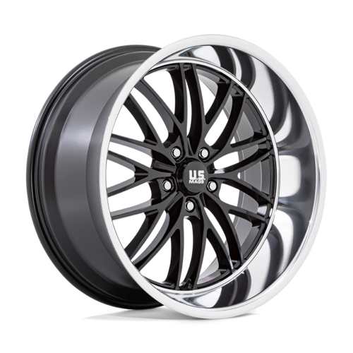 US Mag 1PC U138 Santa Cruz 22x10.5 Inch Gloss Black Diamond Cut Lip Wheel