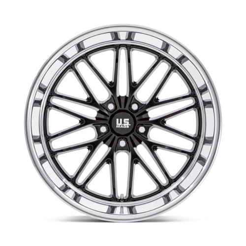 US Mag 1PC U138 Santa Cruz 22x10.5 Inch Gloss Black Diamond Cut Lip Wheel