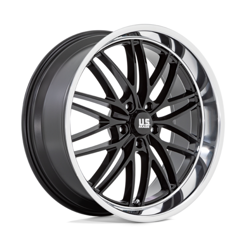 US Mag 1PC U138 Santa Cruz 22x9 Inch Gloss Black Diamond Cut Lip Wheel