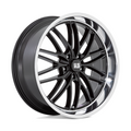US Mag 1PC U138 Santa Cruz 22x9 Inch Gloss Black Diamond Cut Lip Wheel