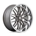 US Mag 1PC U139 Santa Cruz 22x10.5 Inch Anthracite Wheel with Diamond Cut Lip and 5x127 Bolt Pattern