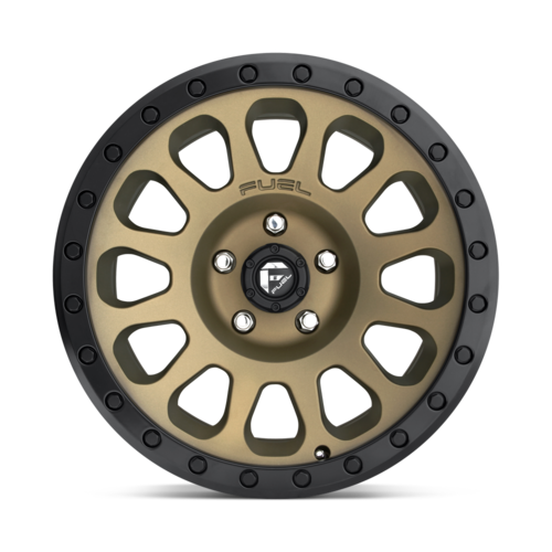 Fuel 1PC D600 VECTOR 17x8.5 Wheel with 6x139.7 Bolt Pattern, 7mm Offset, Matte Bronze Black Bead Ring Finish