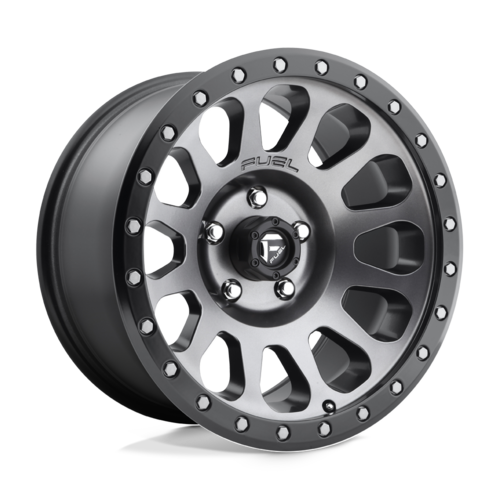 Fuel 1PC Vector 18x9 Matte Gun Metal Black Bead Ring Offset 1.0 8x165.1 Bolt Pattern