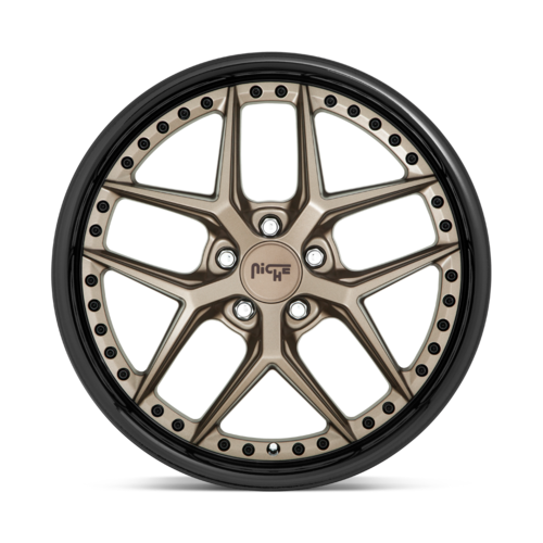 Niche 1PC M227 VICE 19x8.5 Matte Bronze Black Bead Ring Wheel with 5x114.3 Bolt Pattern and +35 Offset