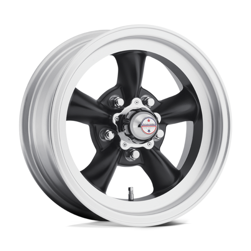 American Racing Vintage VN105D TT-D 15x8.5 Satin Black with Machined Lip Wheel with 5x127 Bolt Pattern and -25mm Offset