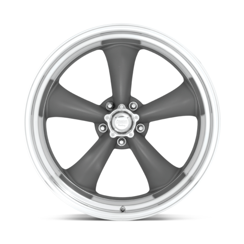 American Racing Vintage VN215 Classic Torq Thrust II 20x10 MAG Gray Wheel with Machined Lip, 5x120.65 Bolt Pattern