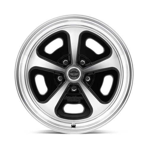 American Racing Vintage VN501 17x8 Monoblock Wheel with Gloss Black Machined Finish and 5x120.65 Bolt Pattern