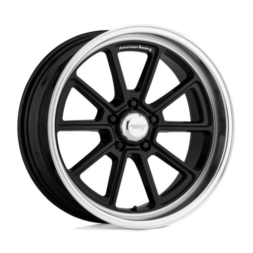American Racing Vintage VN510 Draft 18x10 Gloss Black Wheels with Diamond Cut Lip and 5x114.3 Bolt Pattern