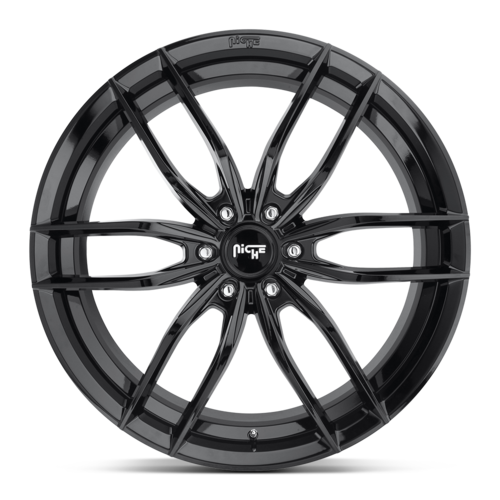 Niche 1PC M209 VOSSO 22x9.5 Inch Gloss Black Wheel with 6x135 Bolt Pattern and 87.1mm Center Bore