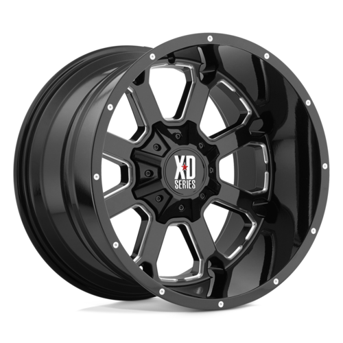 XD Buck 825 20x9 Gloss Black Milled Wheel with 5x139.7/5x150 Bolt Pattern and 110.10mm Center Bore