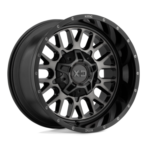 XD XD842 Snare 20x10 Inch Gloss Black with Gray Tint Wheel for 6x135 and 6x139.7 Bolt Pattern -18mm Offset
