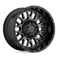 XD XD842 Snare 20x10 Inch Gloss Black with Gray Tint Wheel for 6x135 and 6x139.7 Bolt Pattern -18mm Offset