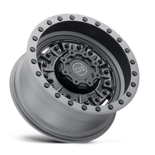 Black Rhino Hard Alloys BR Abrams 20x9.5 inches Textured Matte Gunmetal Wheel with 6x139.7 Bolt Pattern and +2 Offset