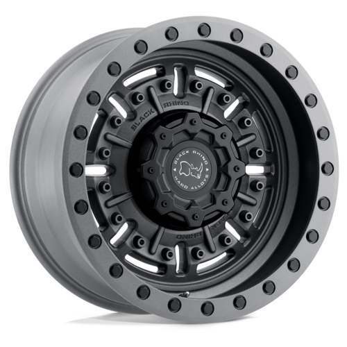 Black Rhino Hard Alloys BR Abrams 17x9.5 inch Textured Matte Gunmetal Wheel with 8x165.1 Bolt Pattern and -18 Offset