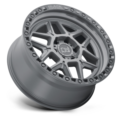 Black Rhino Hard Alloys BR KELSO 18x9 Inch Off-Road Wheel with 6x139.7 Bolt Pattern in Battleship Gray with Black Ring Finish