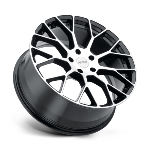 Petrol P2B 17x8 Gloss Black Machined Cut Face Wheel with 5x112 Bolt Pattern and +32 Offset