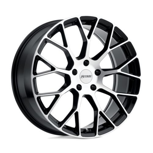 Petrol P2B 19x8 Inch Gloss Black Machined Face Wheel with 5x112 Bolt Pattern and +32 Offset