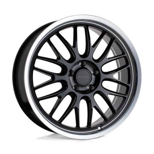 Petrol P4C 18x8 Inch Gloss Black Machined Cut Lip Wheel with 5x105 Bolt Pattern and +40 Offset