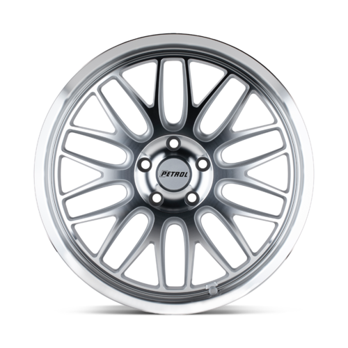 Petrol PE P4C 16x7 Silver Machined Face & Lip Wheel with 5x115 Bolt Pattern and +40 Offset