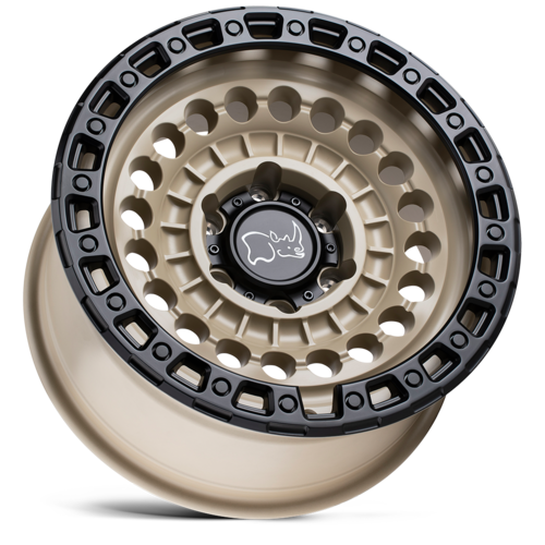 Black Rhino Hard Alloys Sentinel 20x9.5 Desert Sand with Black Ring Wheel with 8x165.1 Bolt Pattern and +12 Offset