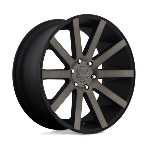 DUB 1PC S121 Shot Calla 24x10 Matte Black Double Dark Tinted Wheel with 6x139.7 Bolt Pattern and 20mm Offset