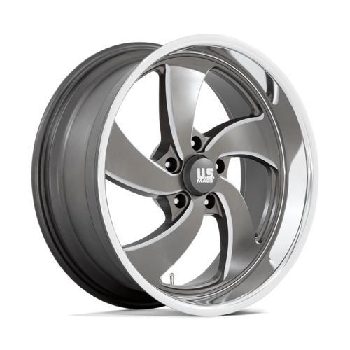 US Mag 1PC Desperado 20x8 Inch Anthracite Milled Wheel with Diamond Cut Lip - 5x120.65 Bolt Pattern, +1 Offset