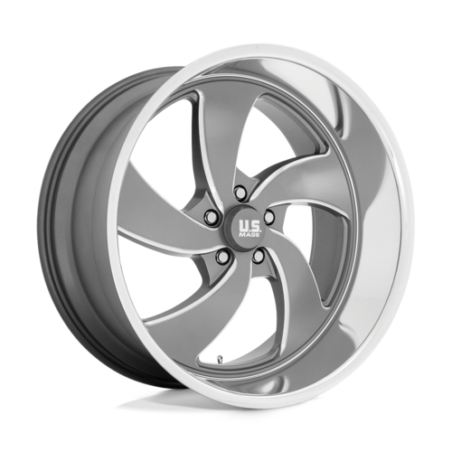 US Mag 1PC Desperado 22x8.5 Inch Matte Anthracite Milled Wheel with Diamond Cut Lip, 5x120.65 Bolt Pattern and 72.56mm Center Bore