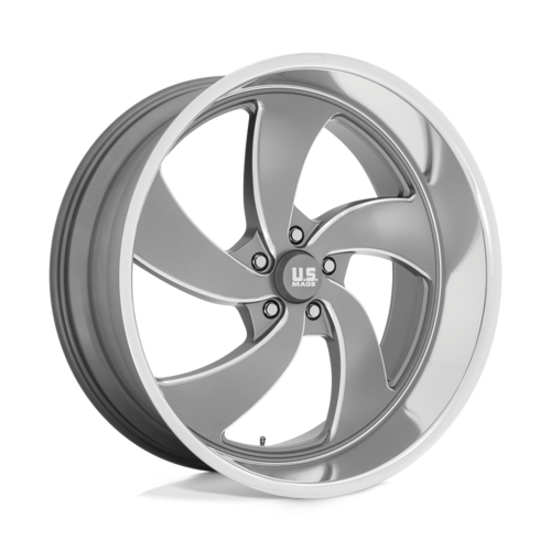 US Mag 1PC U133 Desperado 24x10 inch Anthracite Milled Diamond Cut Lip Wheel