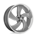 US Mag 1PC Desperado 24x9 Inch Anthracite Milled Wheel with Diamond Cut Lip, 5x127 Bolt Pattern, 78.10mm Center Bore