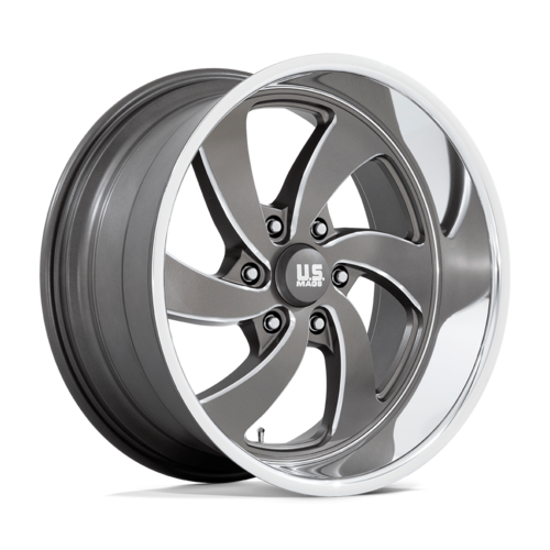 US Mag 1PC U133 Desperado 20x9.5 Inch Anthracite Milled Diamond Cut Lip Wheel