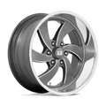 US Mag 1PC Desperado 20x8 Inch Anthracite Milled Wheel with Diamond Cut Lip, 6x139.7 Bolt Pattern and 1.0 Offset