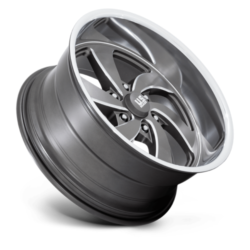 US Mag 1PC U133 Desperado 20x9.5 Inch Anthracite Milled Diamond Cut Lip Wheel