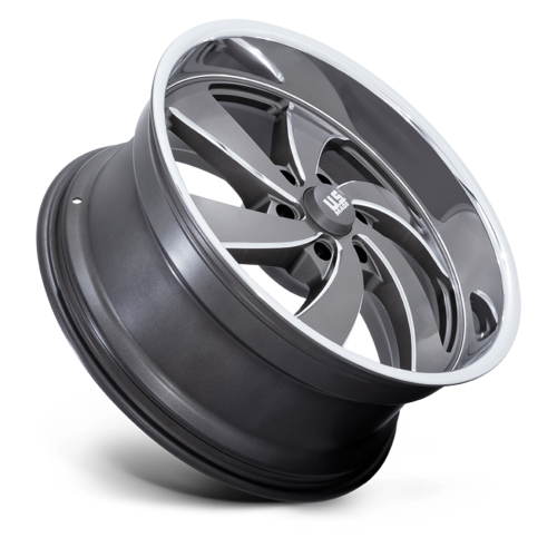 US Mag 1PC U133 Desperado 22x9 Inch Anthracite Milled Wheel with Diamond Cut Lip, 6x139.7 Bolt Pattern, +25 Offset, 78.10 Center Bore