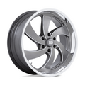 US Mag 1PC U133 Desperado 22x10 Inch Anthracite Milled Wheel with Diamond Cut Lip and 6x139.7 Bolt Pattern