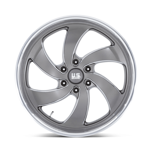 US Mag 1PC Desperado 22x10 Inch Alloy Wheel with Anthracite Milled Finish and Diamond Cut Lip - 6x139.7 Bolt Pattern, +25 Offset