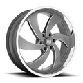 US Mag 1PC Desperado 24x9 Inch Anthracite Milled Diamond Cut Lip Wheel with 6x139.7 Bolt Pattern and 78.10 Center Bore