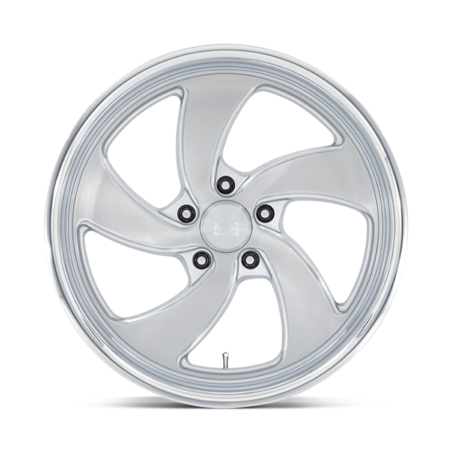US Mag 1PC Desperado 20x9.5 Silver Brushed Face Milled Diamond Cut Lip Wheel - 5x120.65 Bolt Pattern, +1 Offset