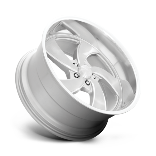 US Mag 1PC Desperado 22x8.5 Inch Silver Brushed Face Mill Diamond Cut Lip Wheel with 5x120.65 Bolt Pattern and 72.56 Center Bore