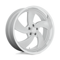 US Mag 1PC Desperado 22x8.5 Silver Brushed Face Milled Diamond Cut Lip Wheel - 5x127 Bolt Pattern, 78.10 Center Bore, 1.0 Offset