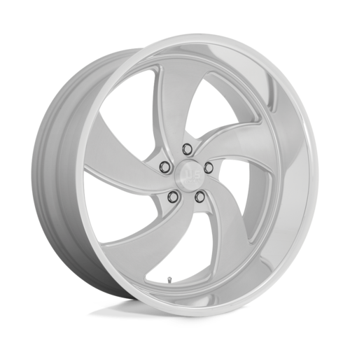 US Mag 1PC Desperado 24x10 Inch Silver Brushed Face Diamond Cut Lip Wheel with 5x120.65 Bolt Pattern and 5mm Offset